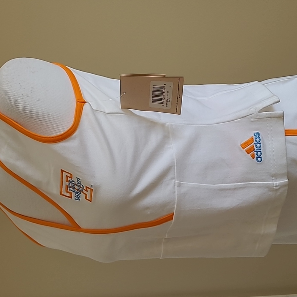 RARE Vintage Tennessee Lady Vols NEW UT ADIDAS Tennis Top White Racer Back Large - Picture 2 of 13